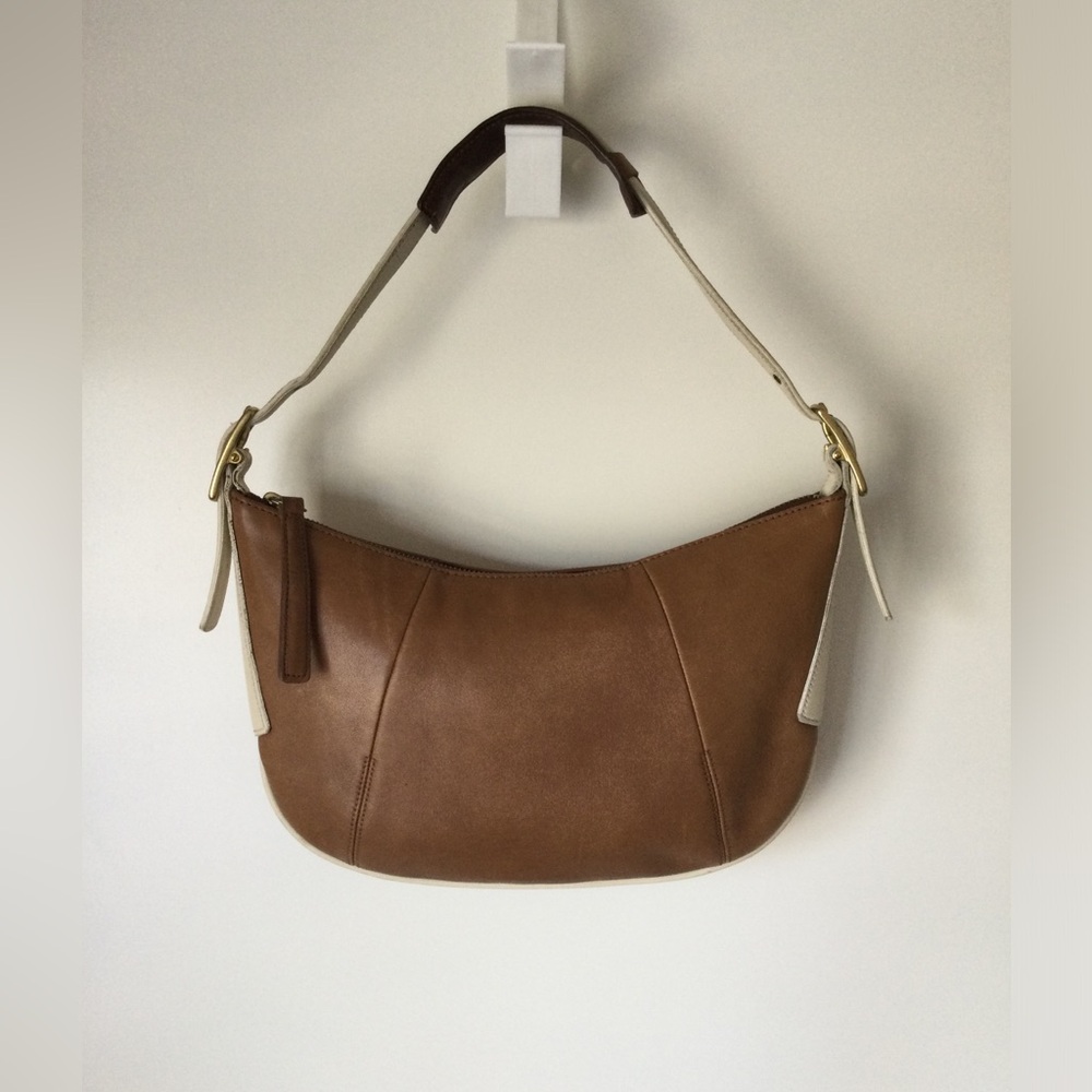 Vintage Coach Y2K Shoulder Bag Brown Leather Fortune Cookie 9214 Hobo Handbag - Picture 4 of 16